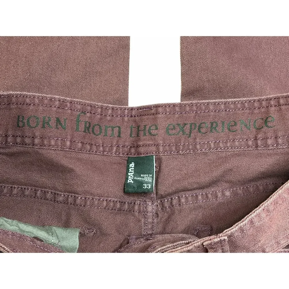 PrAna Plum Born From the Experience Cigarette Jeans size 33